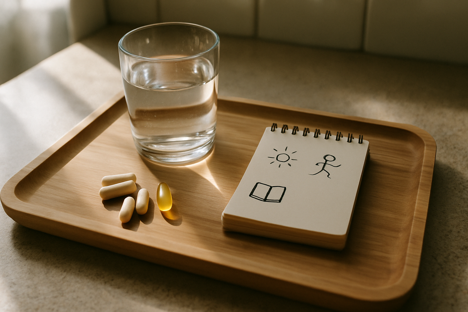 NMN Nahrungsergänzungsmittel einnehmen als Teil einer täglichen Morgenroutine zur NAD+ Unterstützung