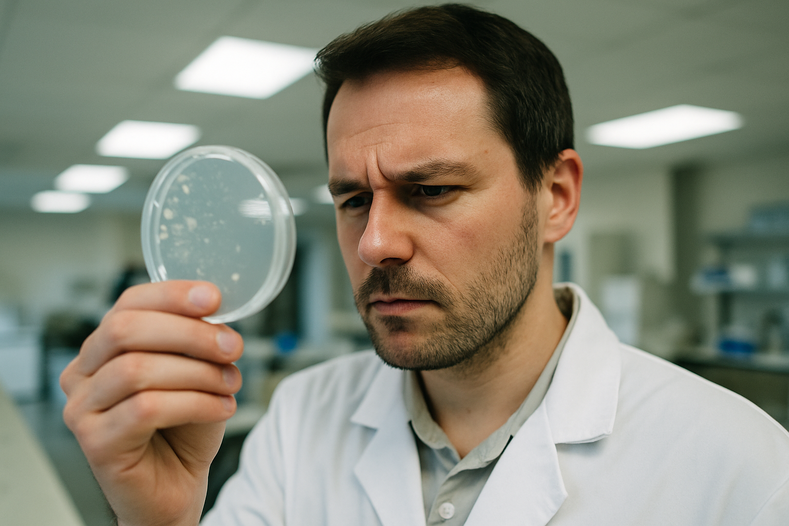 Forscher im Labor untersucht Zellprobe, symbolisiert wissenschaftliche Forschung zu NMN und Resveratrol