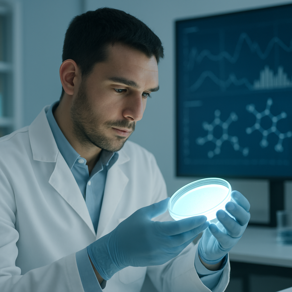 Wissenschaftler untersucht Zellproben, Zusammenfassung der aktuellen Forschung zu NMN Nebenwirkungen