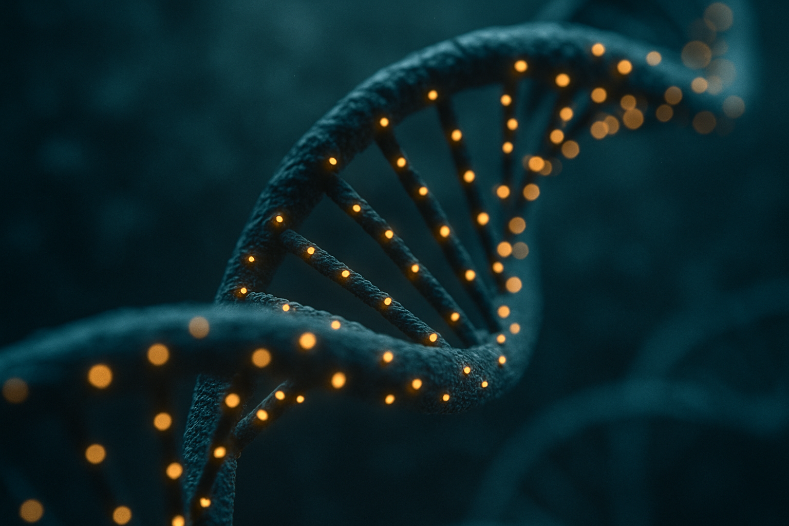 DNA-Helix mit Methylierungsmustern, die biologische Alterung sichtbar machen