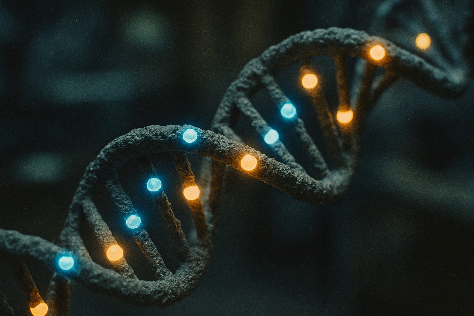 DNA-Struktur mit epigenetischen Methylierungsmustern, die das biologische Alter bestimmen